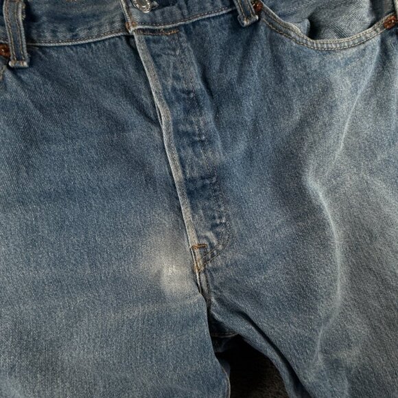 Levi’s 501 ACTL 37x29 Blue Denim Jeans Straight Leg Button Fly Classic Outdoor - Picture 8 of 16